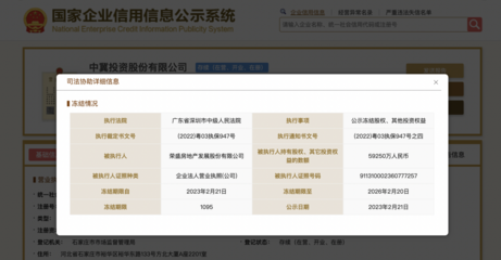 榮盛發(fā)展5.93億中冀投資股權(quán)遭凍結(jié) 企業(yè)自有資金投資面臨流動性考驗